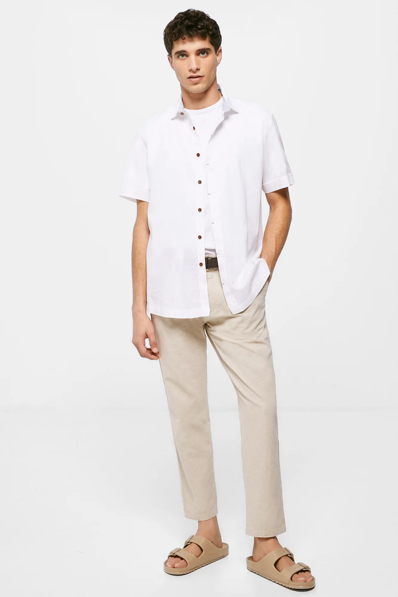 * Camisa Lino Blanco Hot