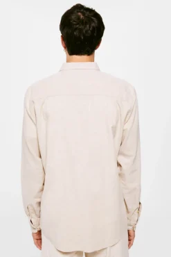 * Camisa Lino Color Marron Clearance