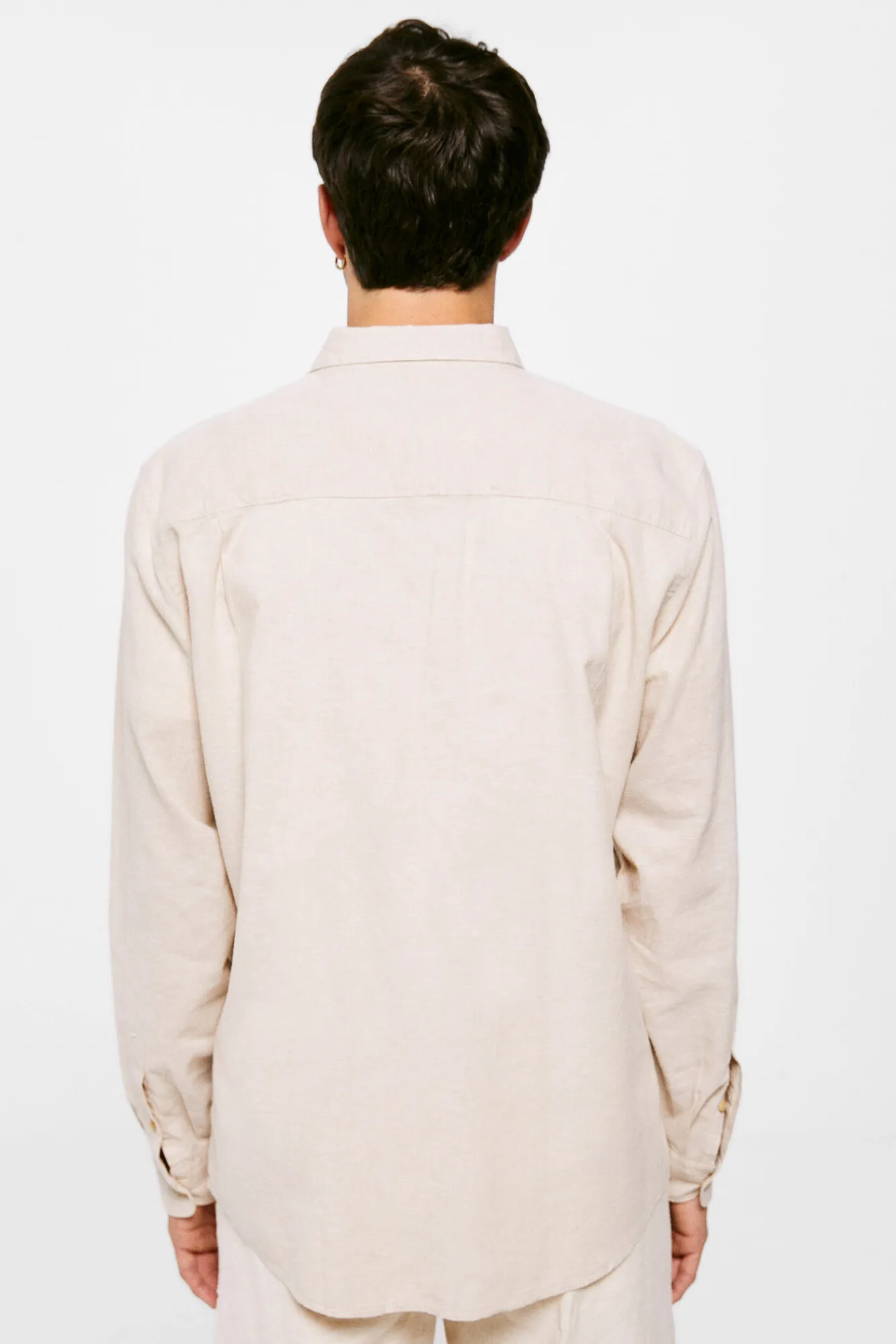 * Camisa Lino Color Marron Clearance