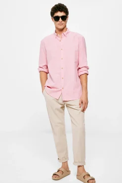 * Camisa Lino Color Rosa Clearance
