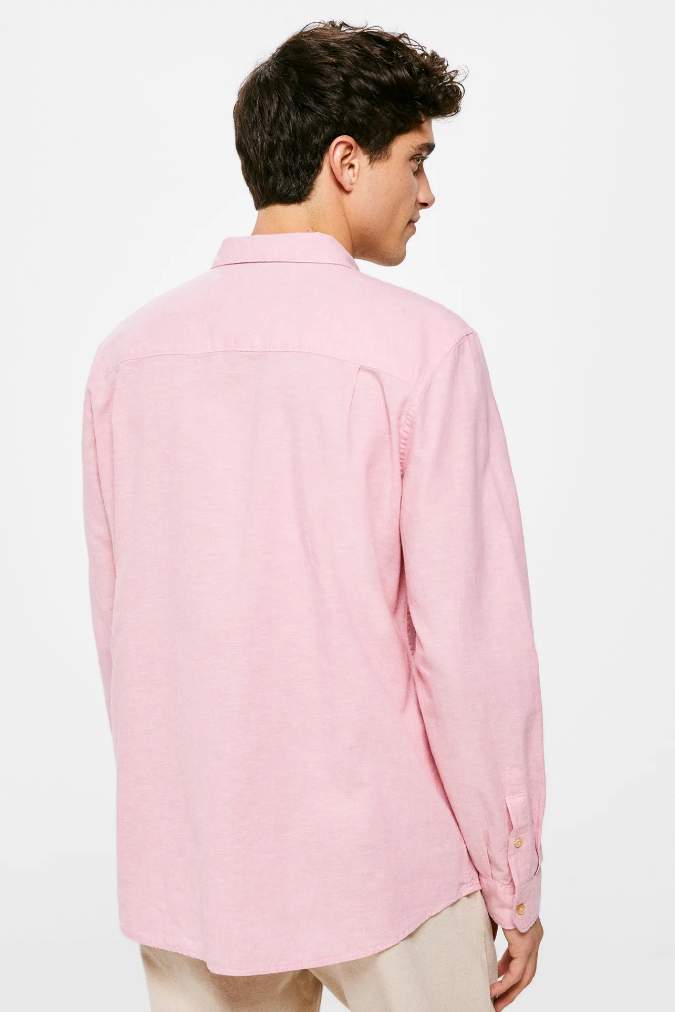* Camisa Lino Color Rosa Clearance