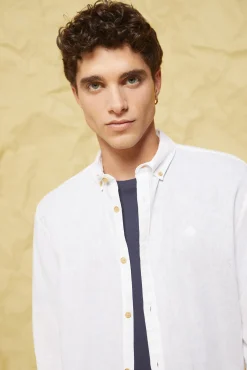 * Camisa Lino Color Blanco Hot