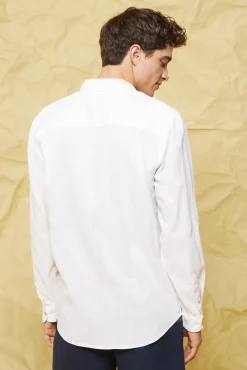 * Camisa Lino Color Blanco Hot