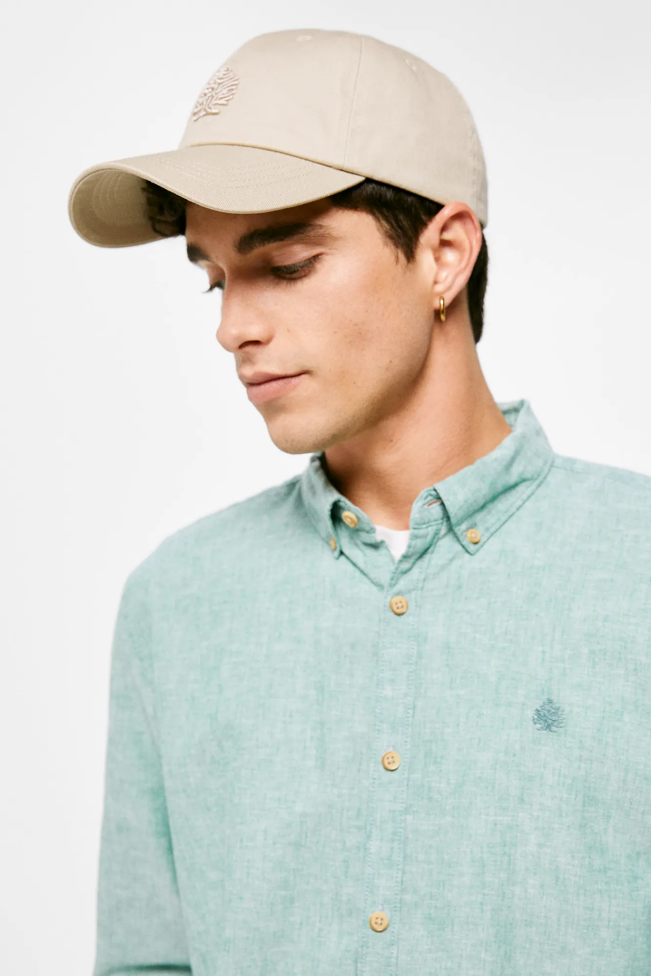* Camisa Lino Color Verde Best