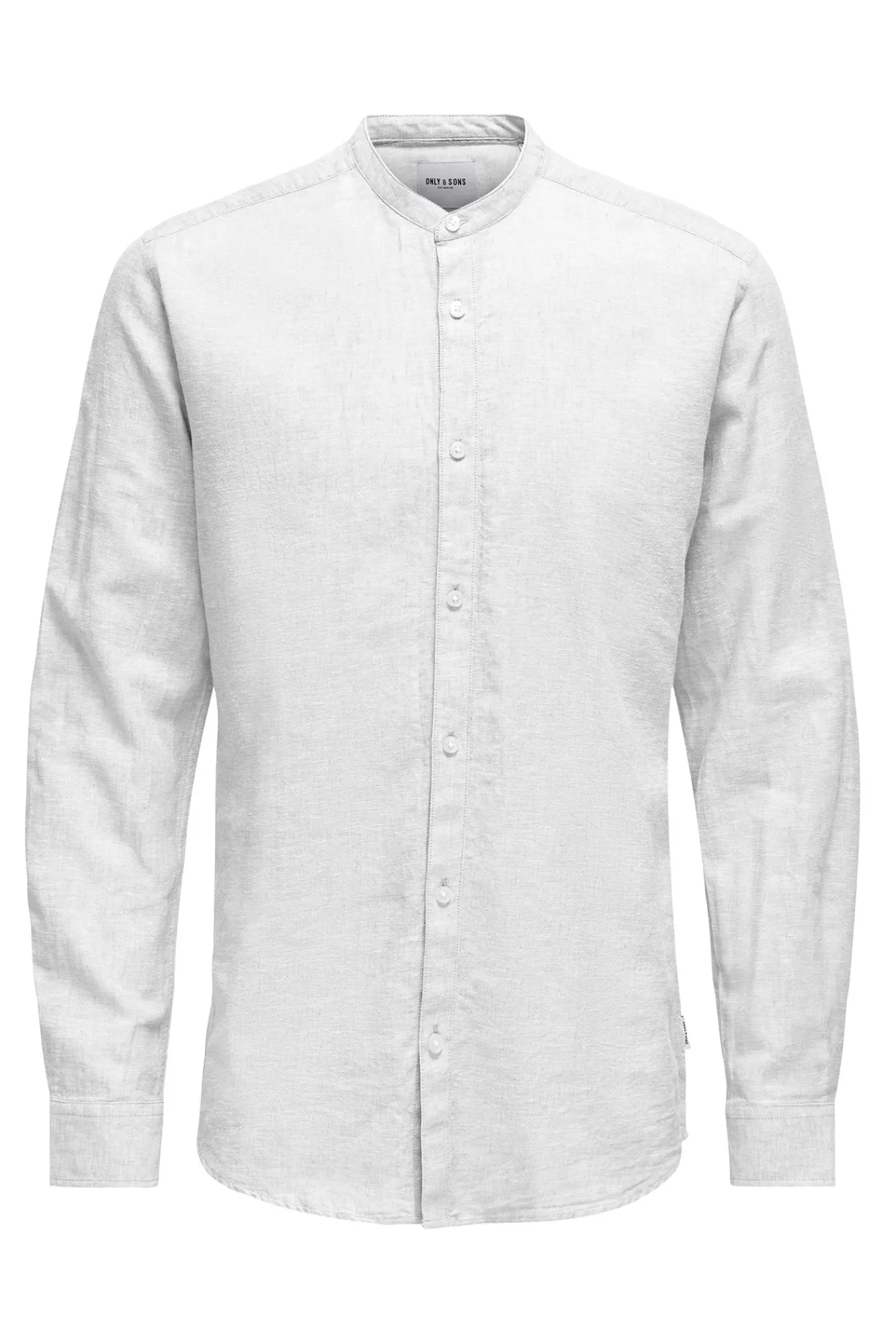 Only & Sons Camisa Lino Cuello Mao Blanco Online