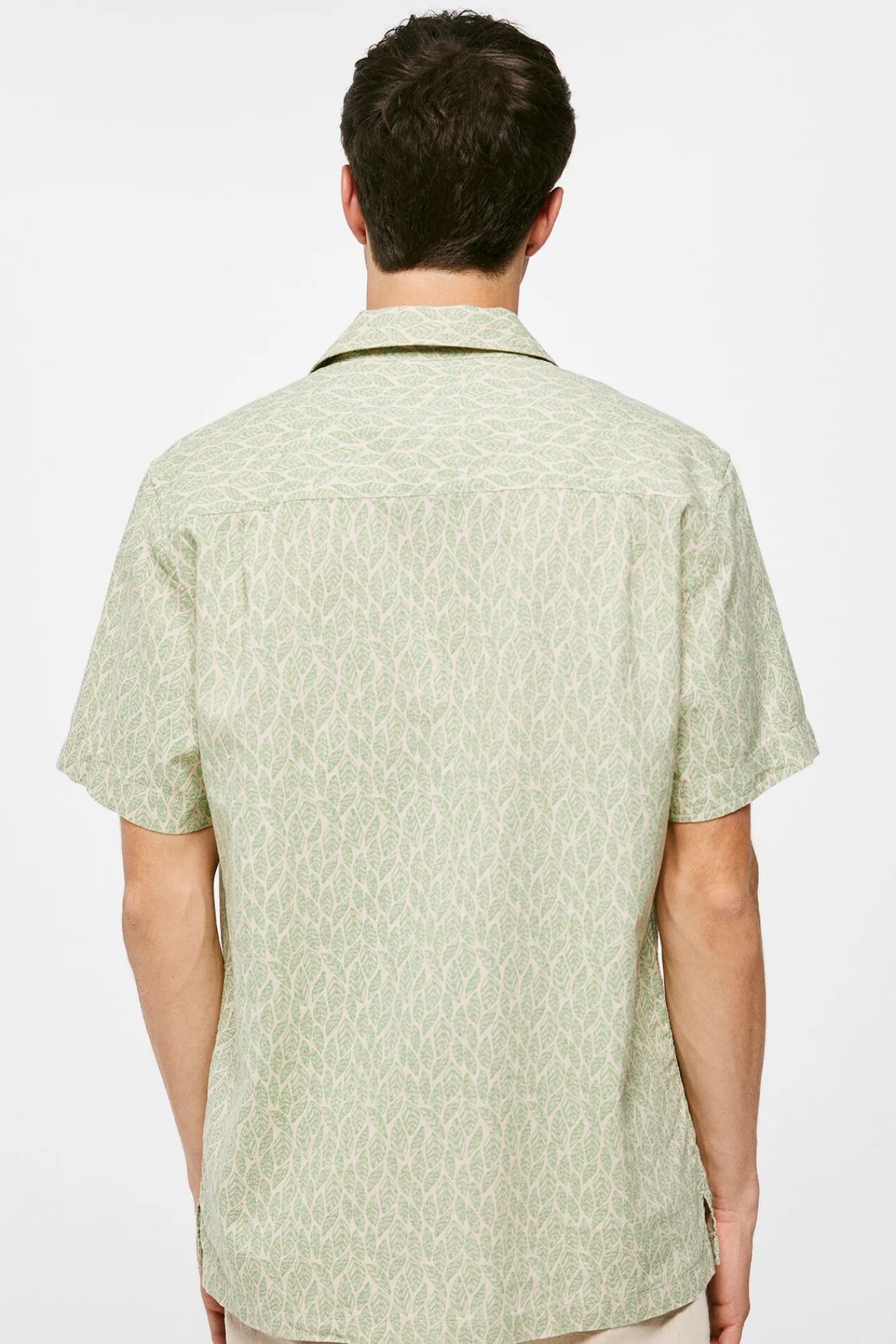 * Camisa Lino Estampada Turquesa Sale