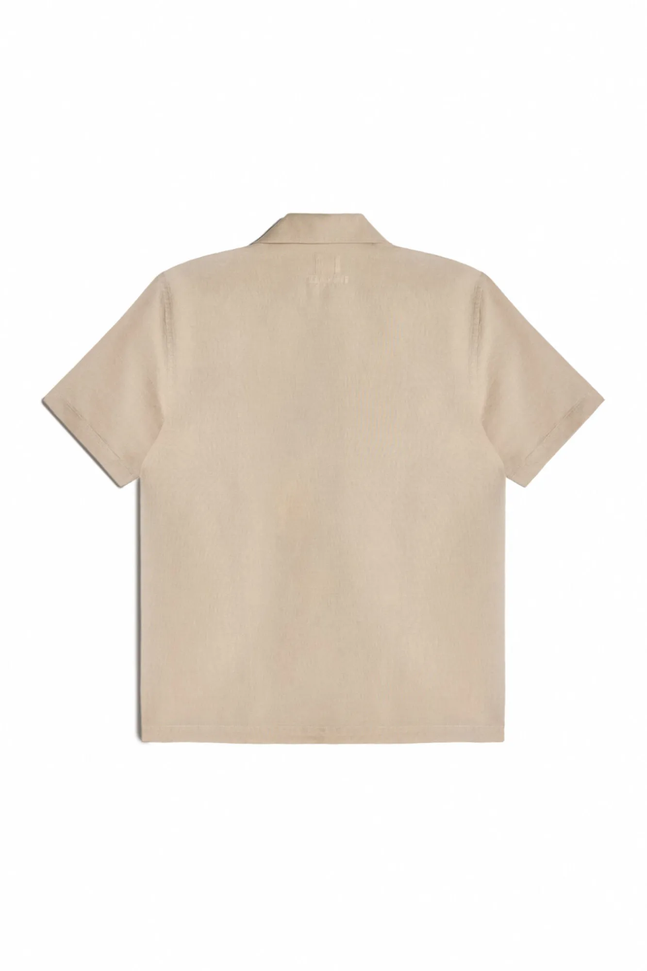 Ooto Camisa Lino Manga Corta Beige Outlet