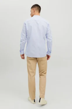 Jack & Jones Camisa Lino Manga Larga Azul Claro Outlet