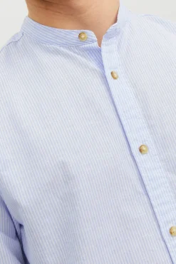 Jack & Jones Camisa Lino Manga Larga Azul Claro Outlet