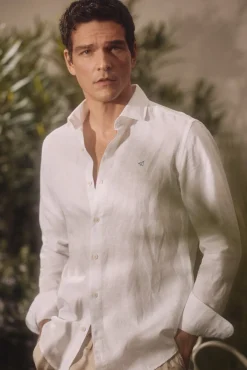 Ooto Camisa Lino Manga Larga Blanco Sale