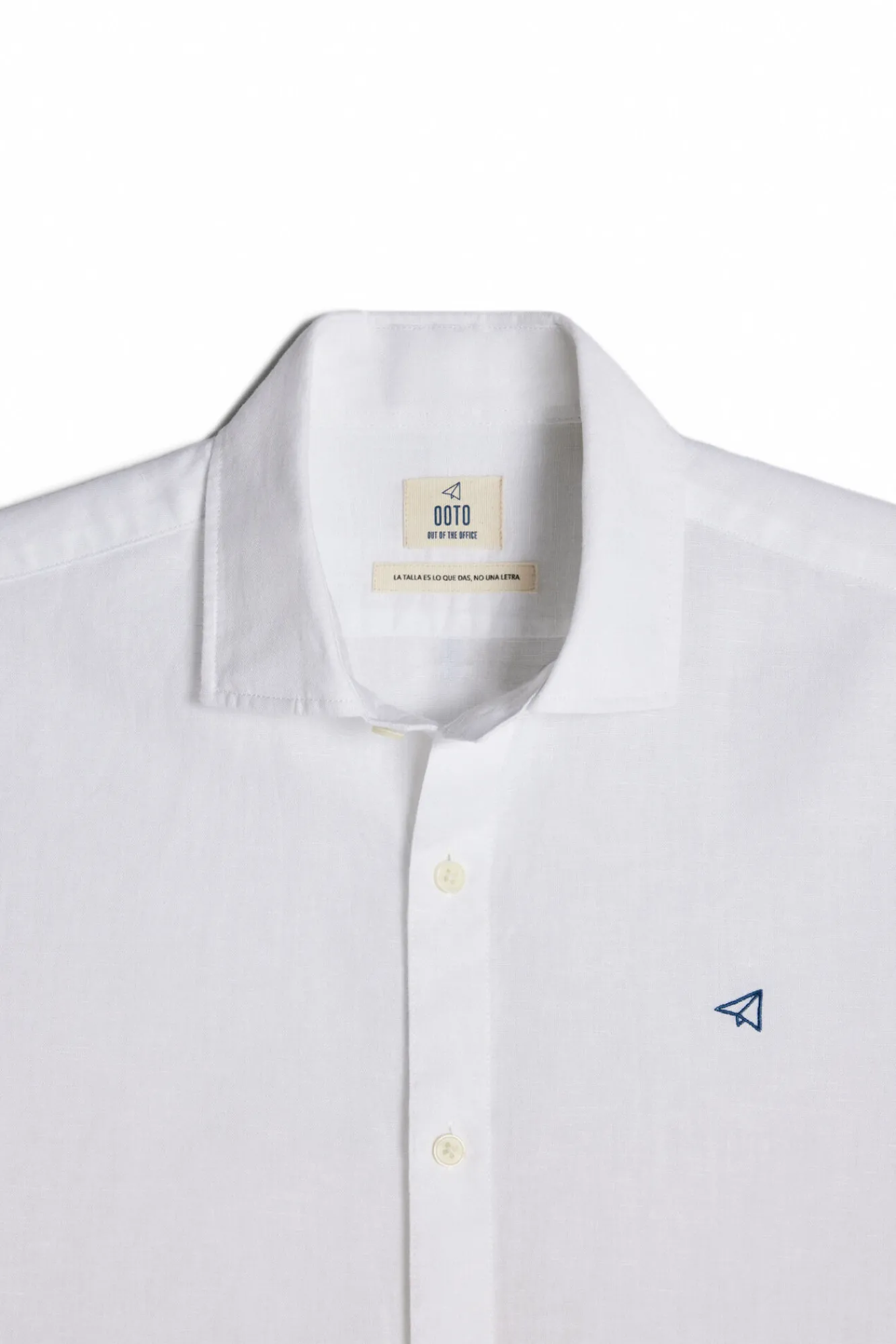 Ooto Camisa Lino Manga Larga Blanco Sale