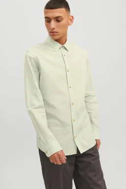 Jack & Jones Camisa Lino Manga Larga Verde Best