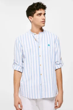 * Camisa Lino Mao Azul Online