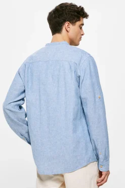 * Camisa Lino Mao Azul Clearance
