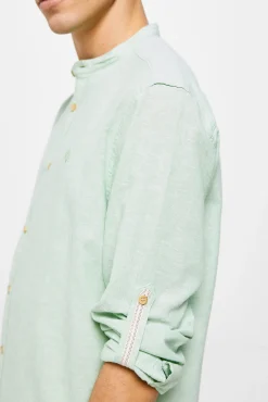 * Camisa Lino Mao Verde Hot