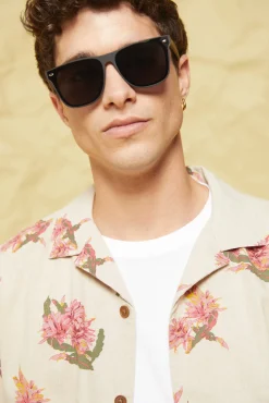 * Camisa Lino Mao Beige Medio New