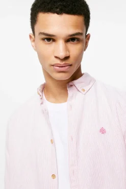 * Camisa Lino Rayas Rosa Discount