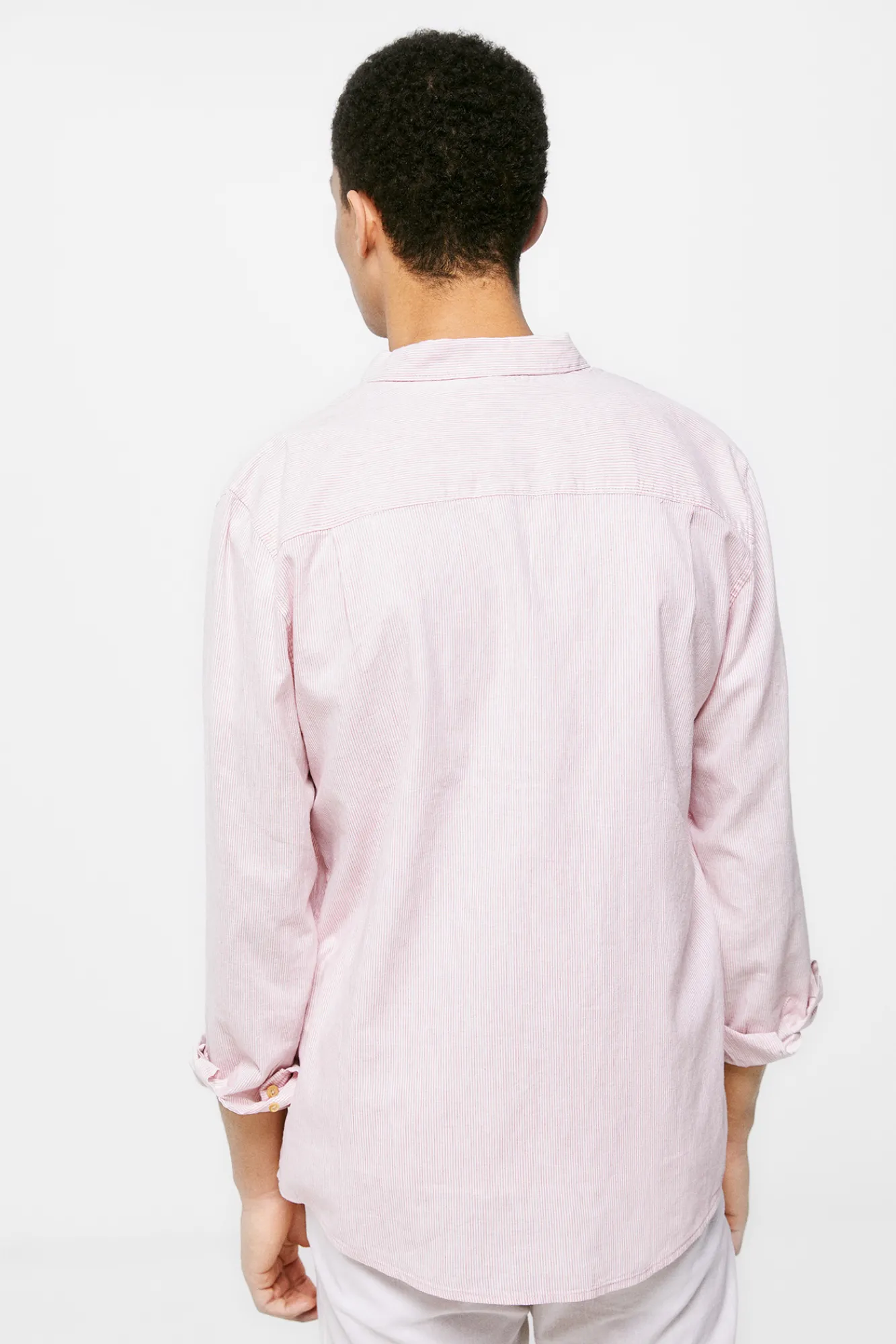 * Camisa Lino Rayas Rosa Discount