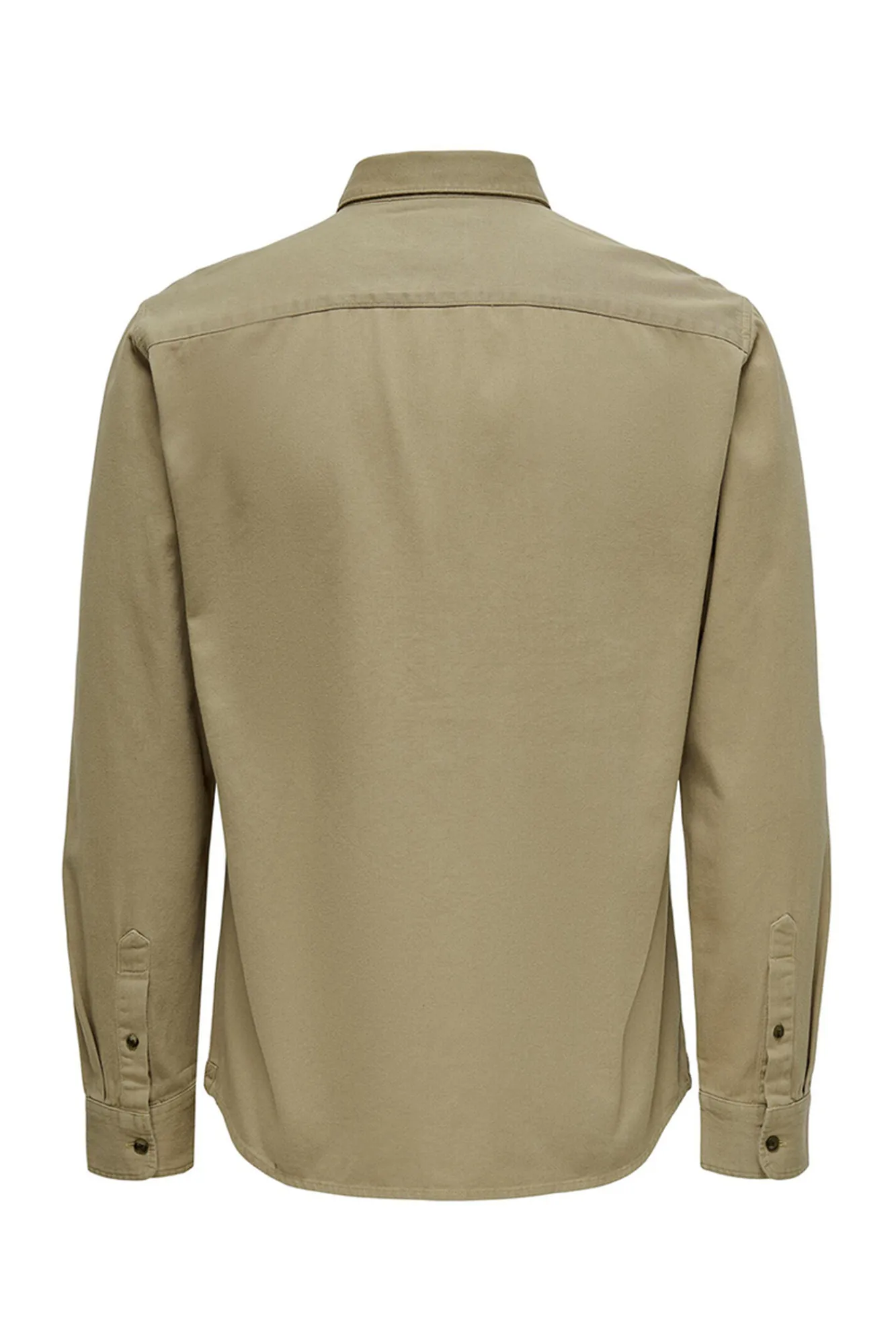 Only & Sons Camisa Lisa Bolsillo Marron Medio Discount