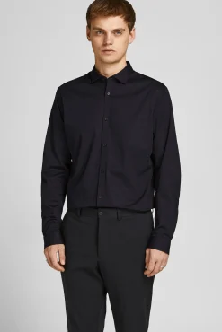Jack & Jones Camisa Lisa Formal Negro Discount