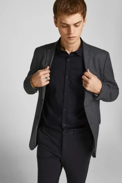 Jack & Jones Camisa Lisa Formal Negro Discount