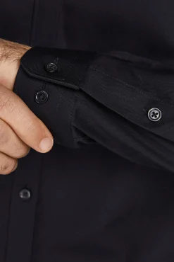 Jack & Jones Camisa Lisa Formal Negro Discount