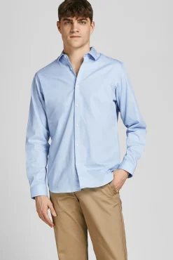 Jack & Jones Camisa Lisa Formal Azul Claro Clearance