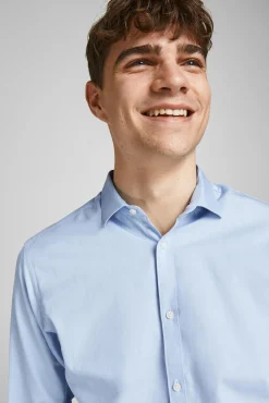Jack & Jones Camisa Lisa Formal Azul Claro Clearance