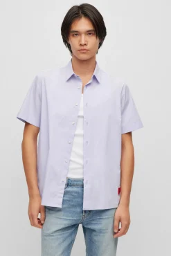 HUGO Camisa Manga Corta Morado Discount