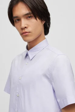 HUGO Camisa Manga Corta Morado Discount