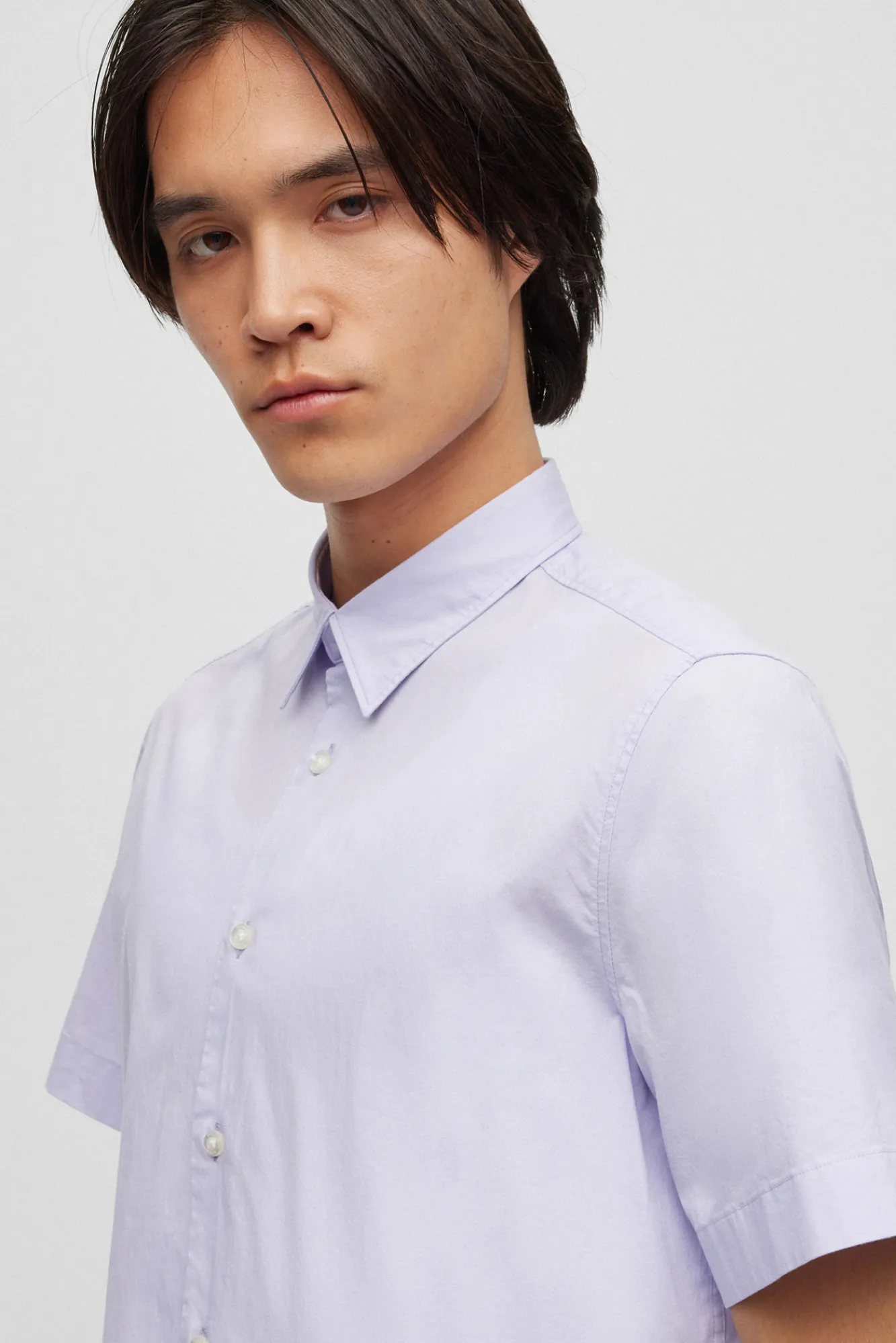 HUGO Camisa Manga Corta Morado Discount