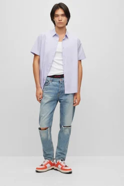 HUGO Camisa Manga Corta Morado Discount