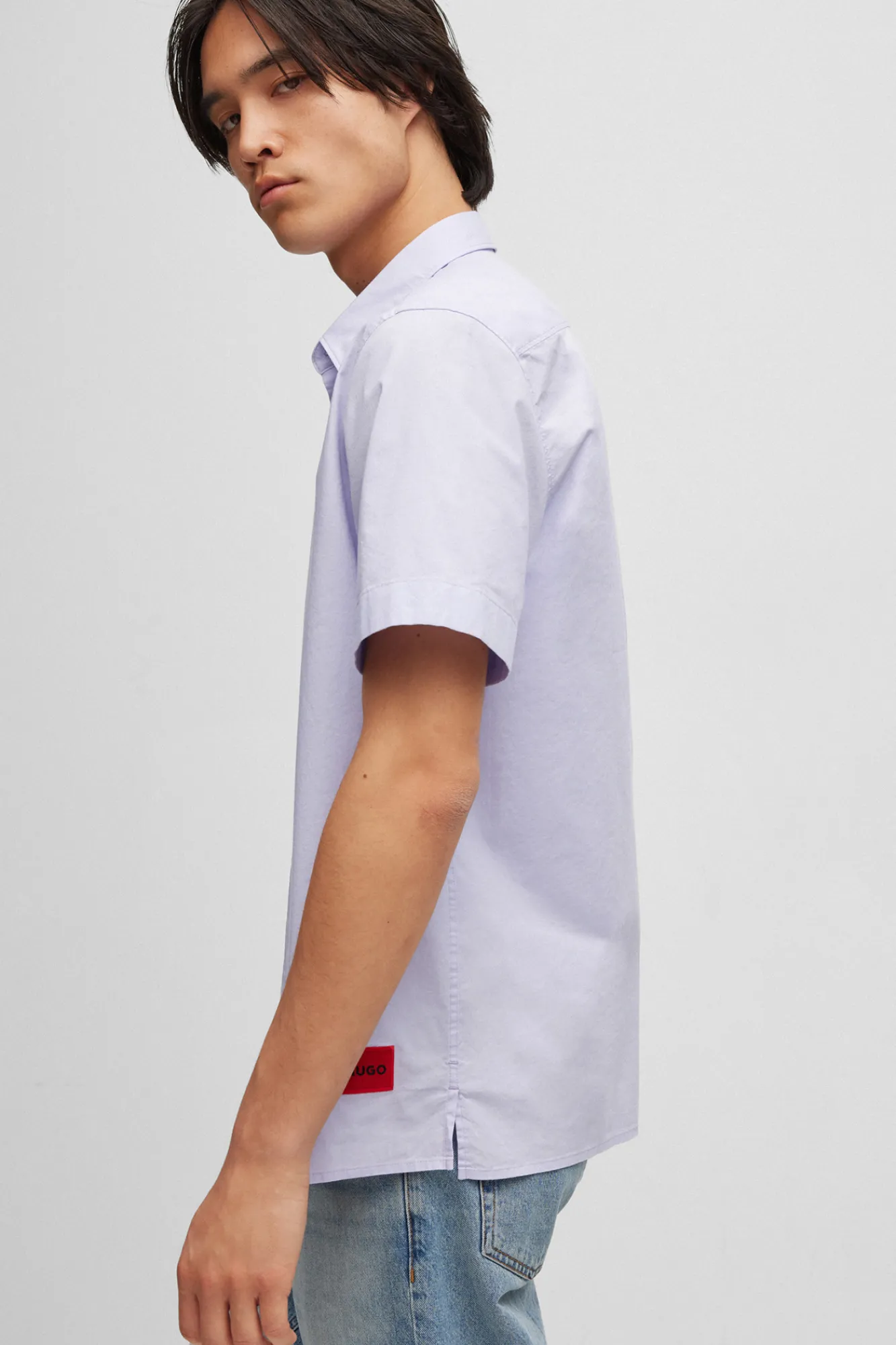 HUGO Camisa Manga Corta Morado Discount