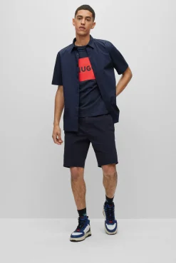 HUGO Camisa Manga Corta Azul Oscuro