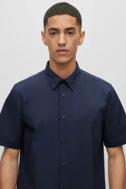 HUGO Camisa Manga Corta Azul Oscuro