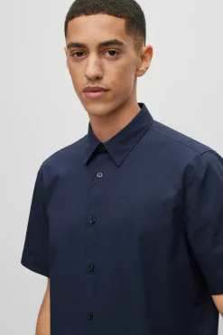 HUGO Camisa Manga Corta Azul Oscuro