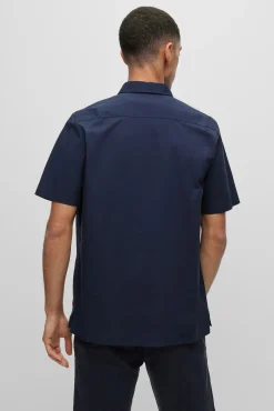 HUGO Camisa Manga Corta Azul Oscuro