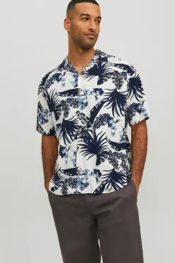 Jack & Jones Camisa Manga Corta Estampada Estampado Azul Hot