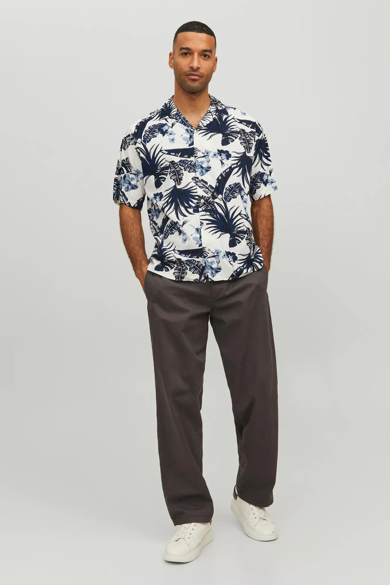 Jack & Jones Camisa Manga Corta Estampada Estampado Azul Hot