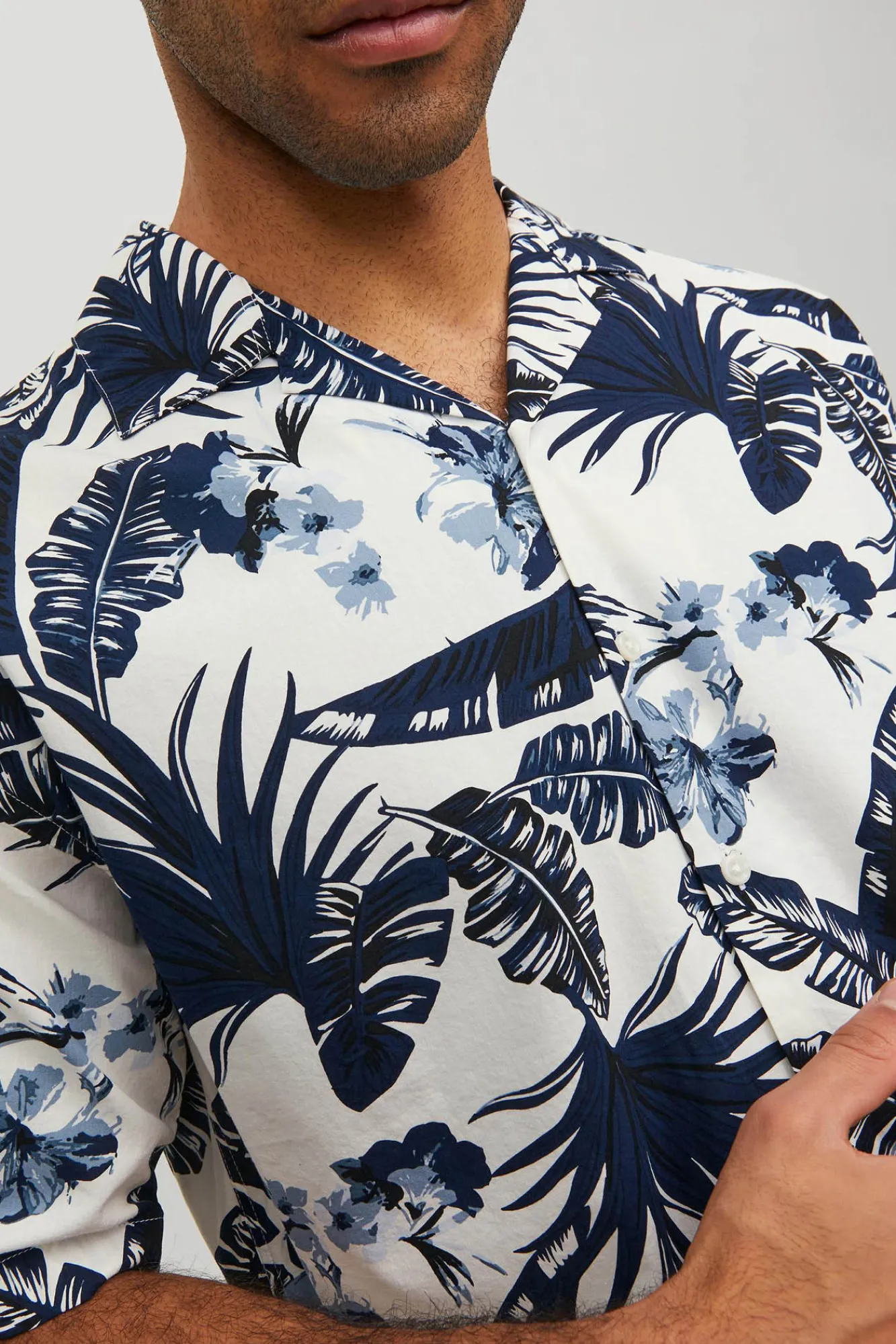 Jack & Jones Camisa Manga Corta Estampada Estampado Azul Hot