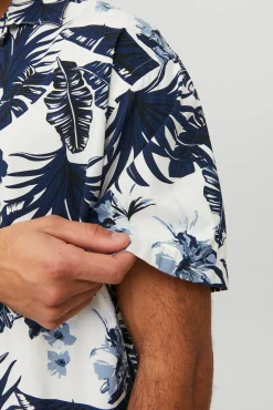 Jack & Jones Camisa Manga Corta Estampada Estampado Azul Hot