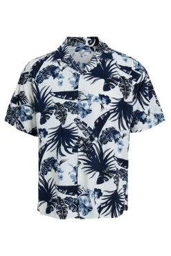 Jack & Jones Camisa Manga Corta Estampada Estampado Azul Hot