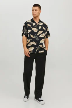 Jack & Jones Camisa Manga Corta Estampada Negro Best