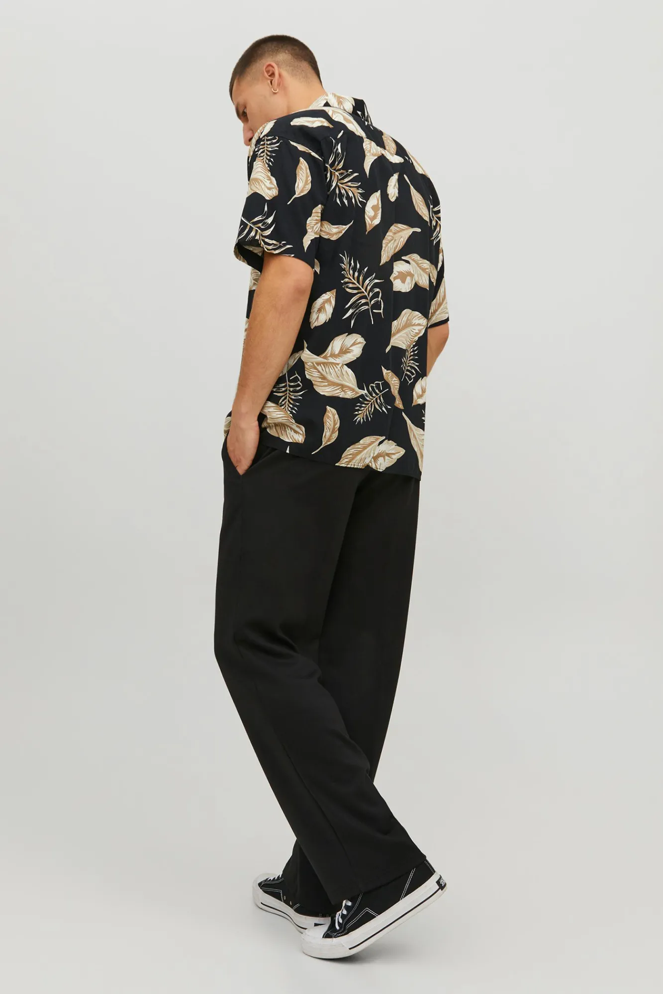 Jack & Jones Camisa Manga Corta Estampada Negro Best