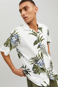 Jack & Jones Camisa Manga Corta Estampada Blanco Outlet