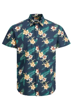 Jack & Jones Camisa Manga Corta Estampada Navy Hot