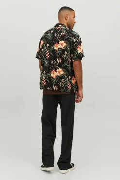 Jack & Jones Camisa Manga Corta Print Floral Negro Outlet