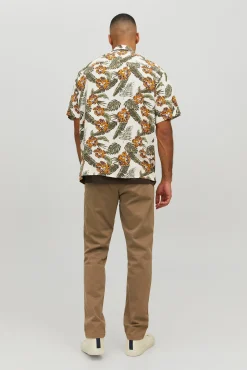 Jack & Jones Camisa Manga Corta Print Floral Blanco Discount