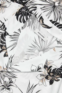 Jack & Jones Camisa Manga Corta Print Floral Blanco Sale