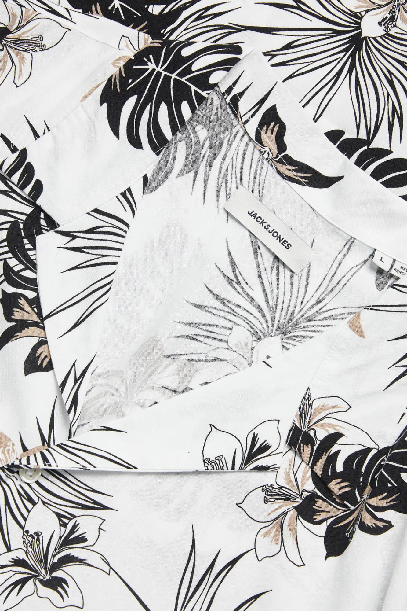 Jack & Jones Camisa Manga Corta Print Floral Blanco Sale